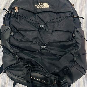 The North Face Black Backpack with Bungee Cords